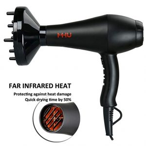 MHU Professional Salon Grade 1875w Low Noise Ionic Ceramic Ac Infrared Heat Dryer